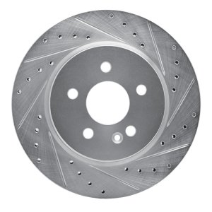 Mercedes-Benz ML430 Brake Rotor (1) - Front Right - R1 Concepts - Drilled & Slotted - Silver - `98-`05